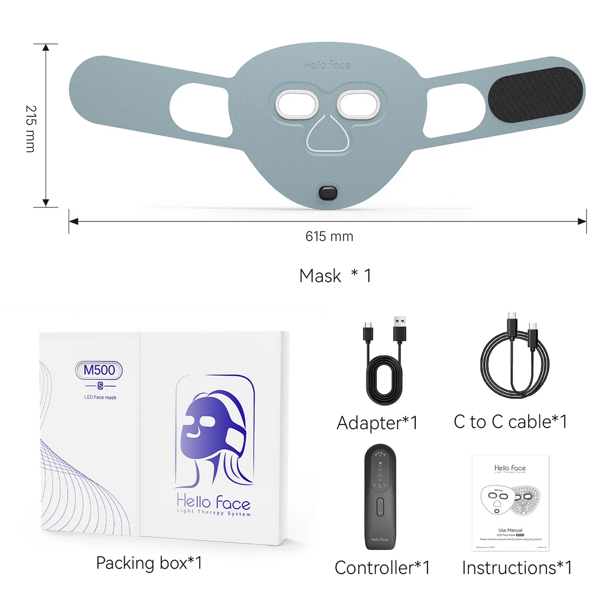 Wireless NIR Silicone LED Face Mask, 70 Beads