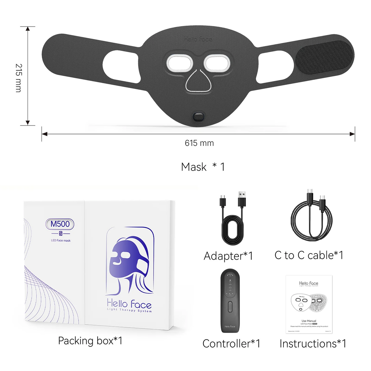 Wireless NIR Silicone LED Face Mask, 70 Beads