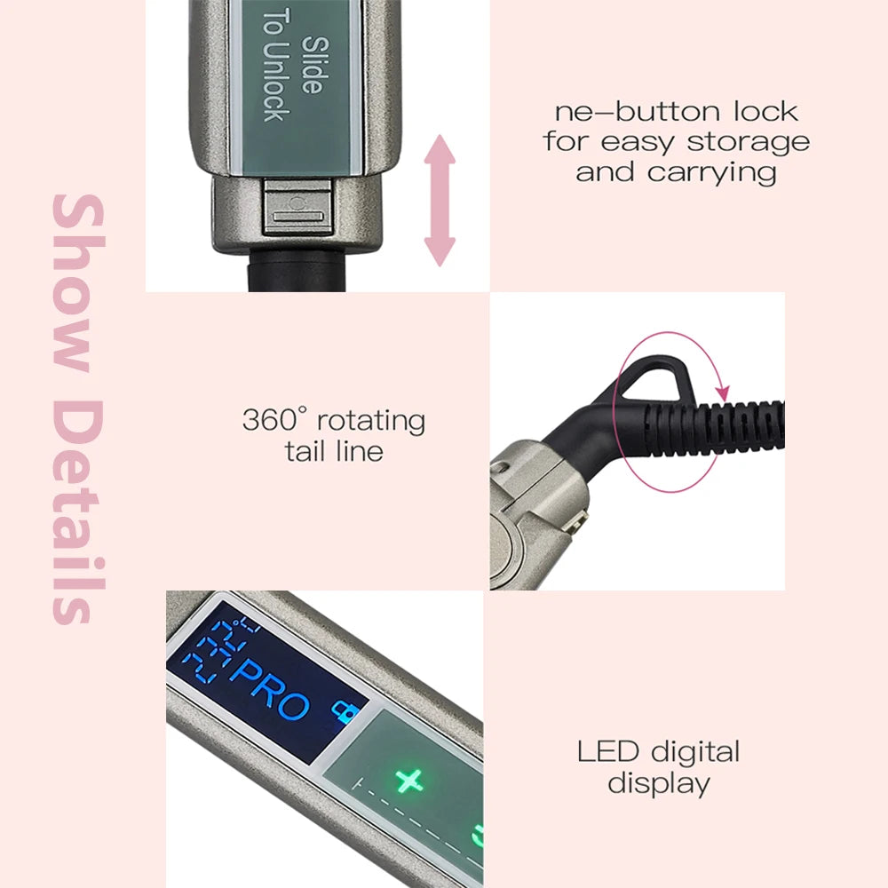 Touch-Screen Ceramic Flat Iron, 122–446°F