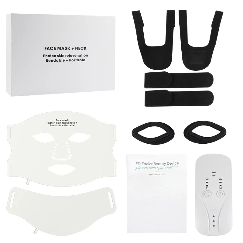 7-Color Silicone LED Face and Neck Mask, 70 LEDs