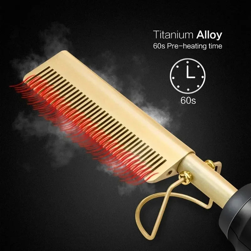 Wet-Dry Heated Straightening Comb, 110–240V