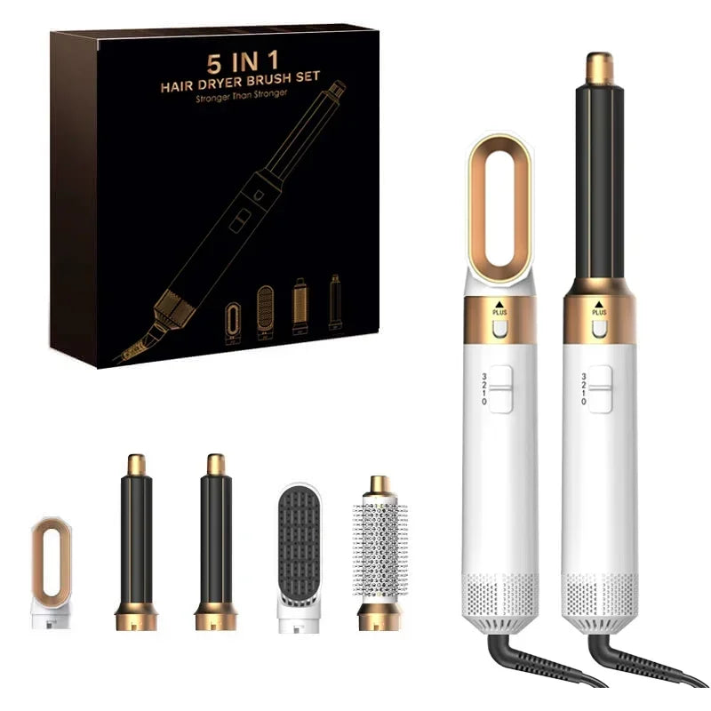 5-in-1 Ionic Hair Dryer Hot Comb Set, 1000W