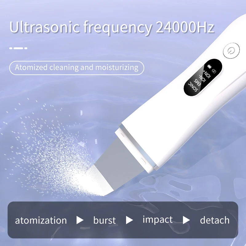 Ultrasonic Skin Scrubber Spatula, 4 Modes