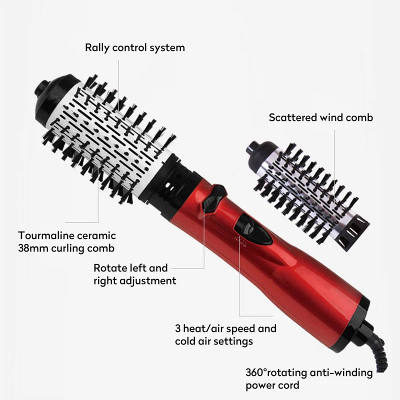 Hot Air Brush, 2 Heads, 360° Airflow, 1000W