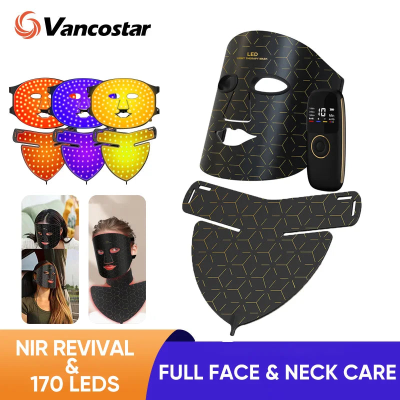 NIR LED Face and Neck Mask, 170 Lamps, 850 nm