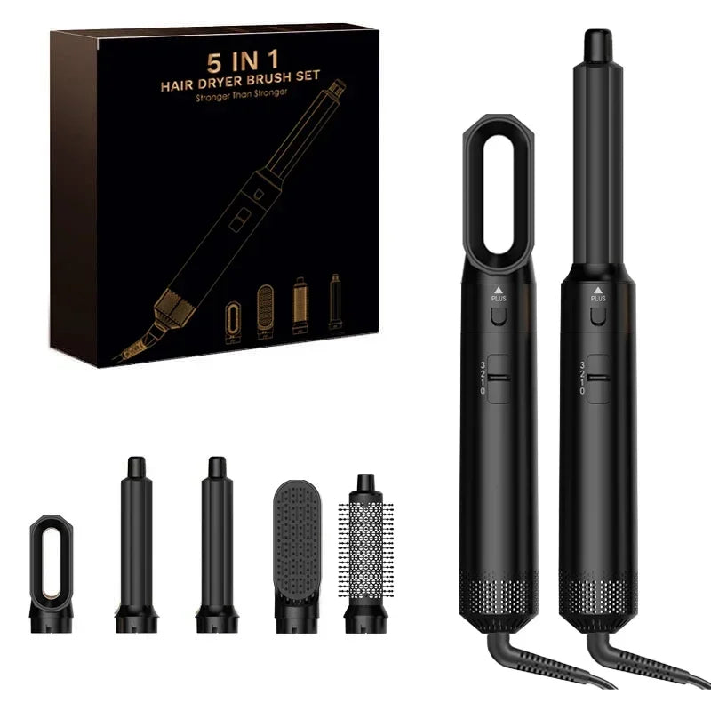 5-in-1 Ionic Hair Dryer Hot Comb Set, 1000W