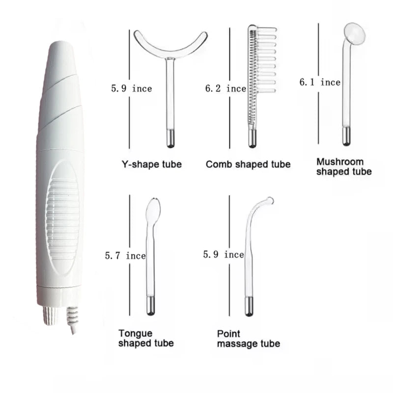 5-in-1 High Frequency Facial Wand, Neon Argon