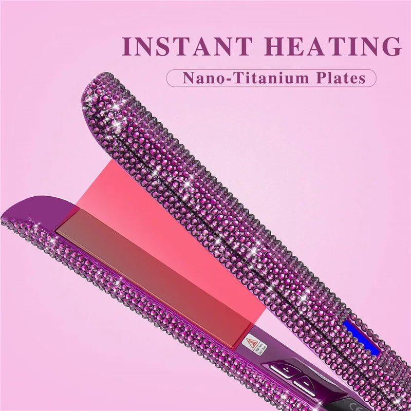 Rhinestone Flat Iron, 470°F LCD