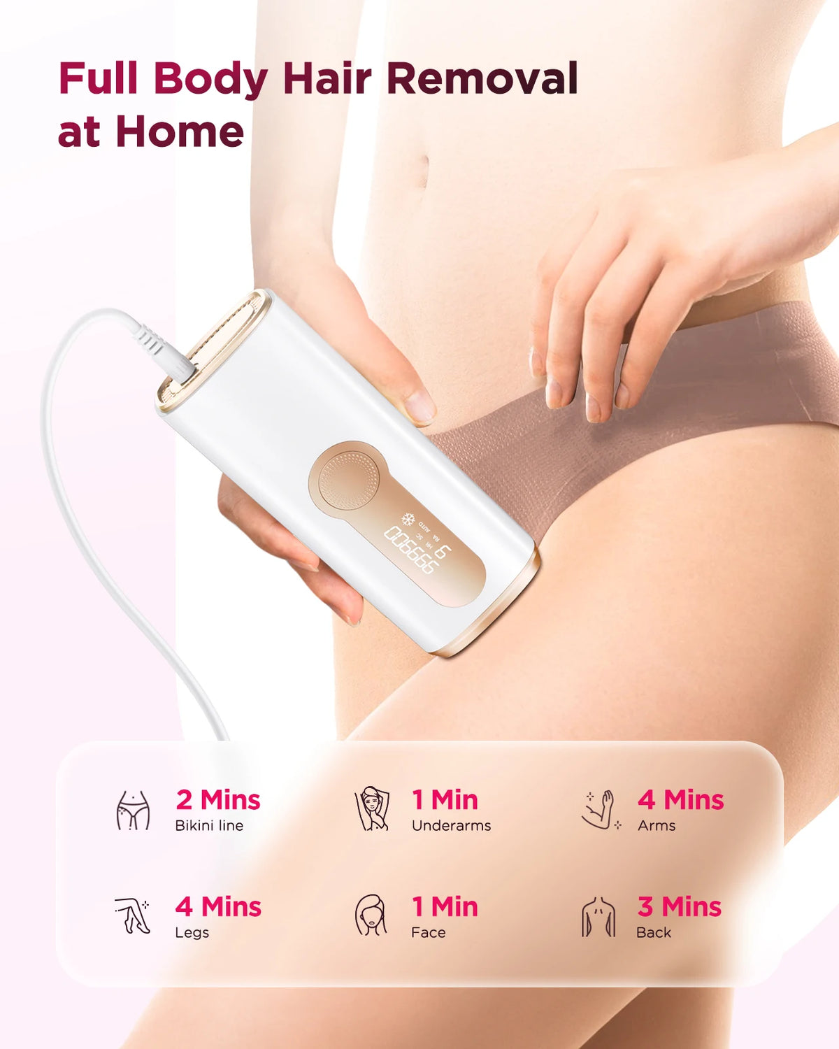 IPL Hair Removal Machine, 990k Flashes, 550–1200 nm