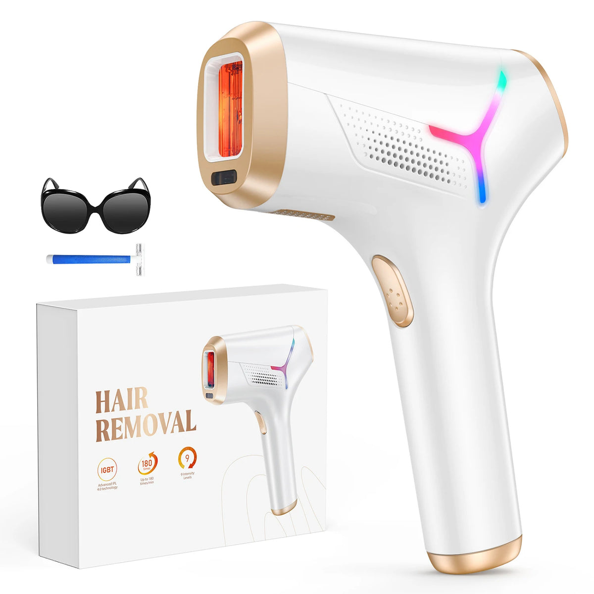990,000-Flash IPL Hair Removal, 5.2 cm² Window