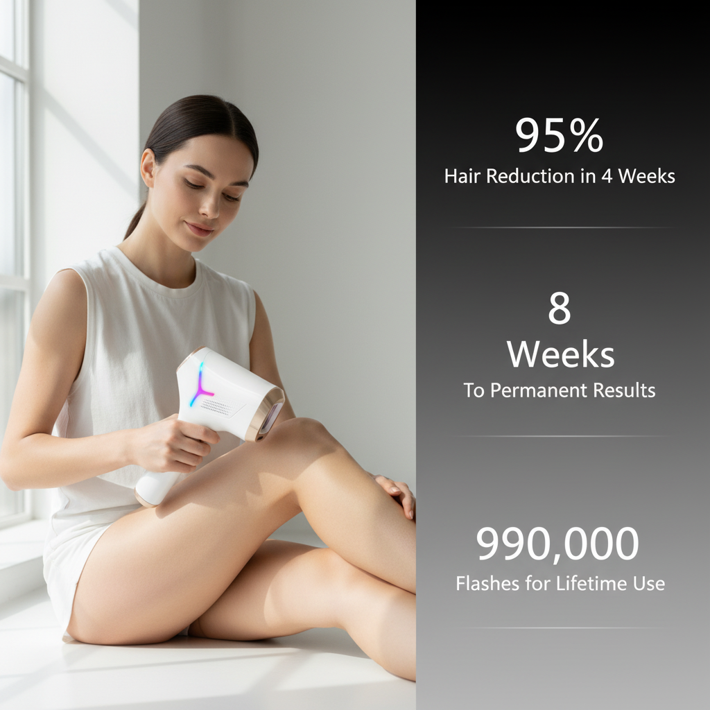 Whole Body IPL Hair Removal Device for Women & Men, Pulsed Light for Legs, Arms, Underarm & Bikini Line, At-Home Hair Reduction, [999,999] Flashes