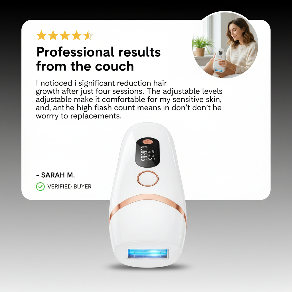 All Body IPL Hair Removal Device for Women & Men, Pulsed Light for Legs, Arms, Underarm & Bikini Line, At-Home Hair Removal, [999,999] Flashes