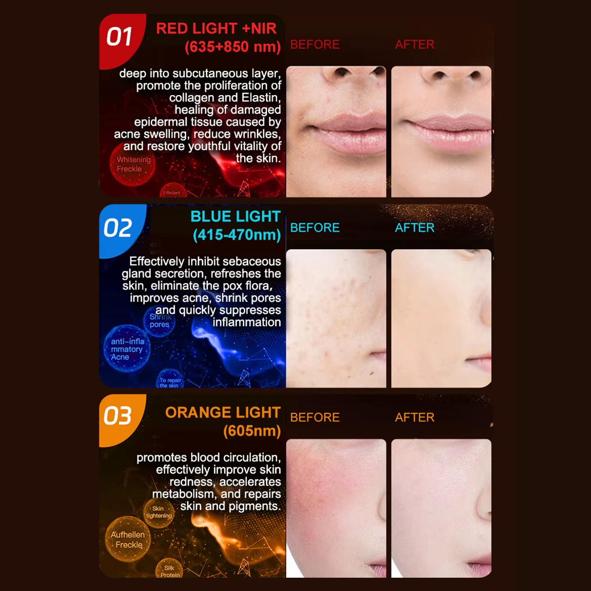 Flexible  Red Light Therapy Mask for Face & Neck, Wireless LED Light Therapy Face Mask for Women & Men, Anti-Aging Home Skin Care, Rechargeable