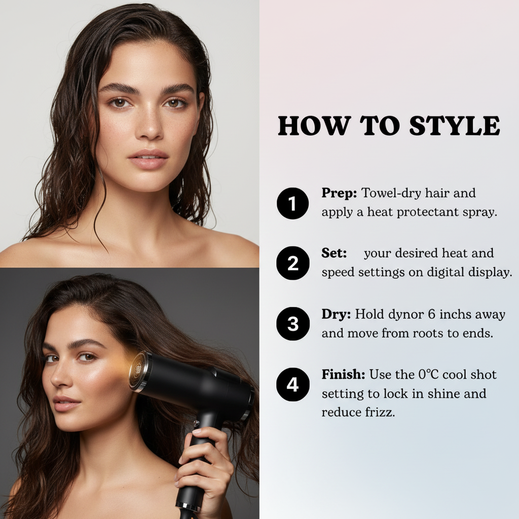 Professional Salon Hair Dryer, Lightweight Ionic Blow Dryer with Negative Ions, Brushless High Speed Motor, Quiet, Travel Hair Dryer for Women & Men