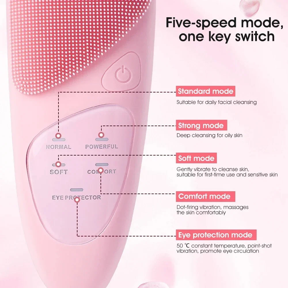 Ultrasonic Silicone Facial Cleansing Brush
